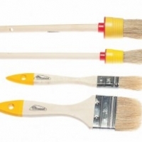 Набор кистей, 4 предмета: флейцевые 3/4", 2", круглые 20, 60 мм Hobbi